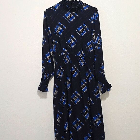 Nanette Lepore Mari Printed Smocked Midi Dress 8 - Picture 1 of 9